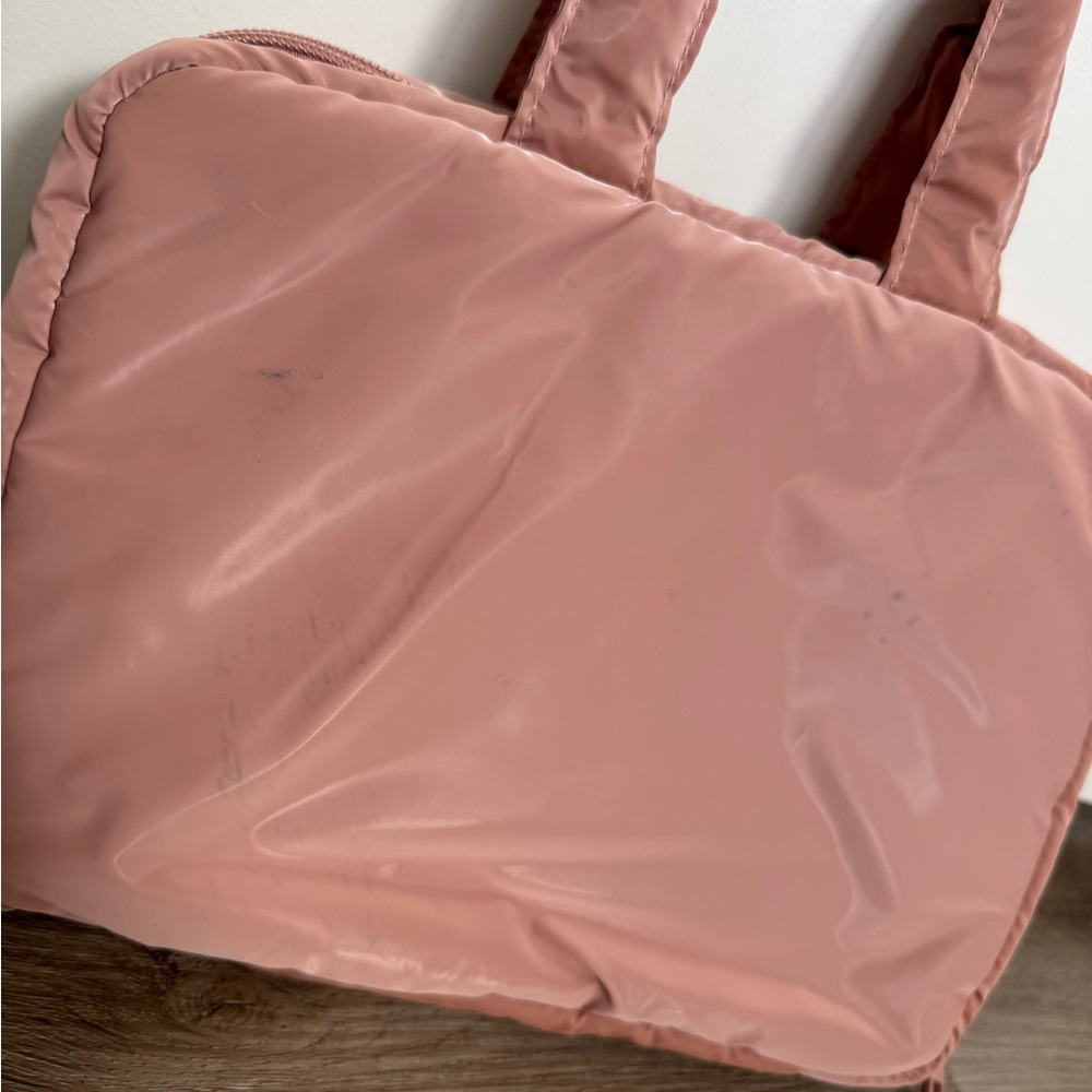 Blush Quilted Makeup Bag Travel Organizer Cosmetic Case Pink Zip Toiletry Pouch - Picture 3 of 8